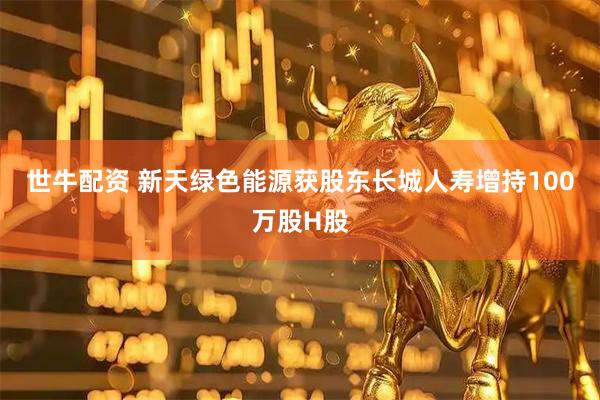 世牛配资 新天绿色能源获股东长城人寿增持100万股H股