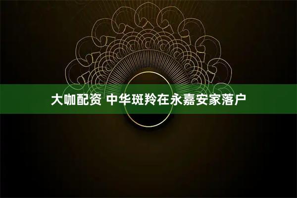 大咖配资 中华斑羚在永嘉安家落户