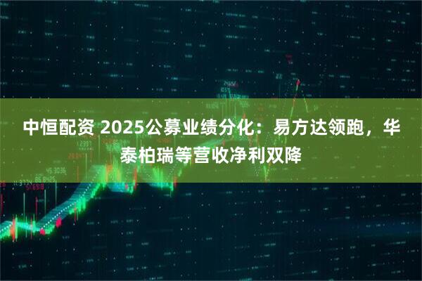 中恒配资 2025公募业绩分化:易方达领跑,华泰柏瑞等营收净利双降